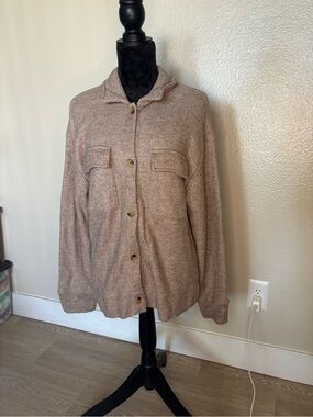 Thread & Supply Cozy Knit Brown Shacket Size Large